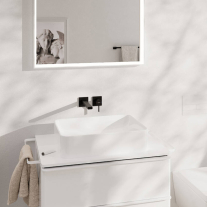 Baterie încastrată pentru lavoar Hansgrohe, Tecturis E, EcoSmart+, cu pipă 22.5 cm, negru mat